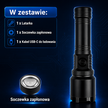 XenonPro Basic™ – mocna latarka LED z zoomem i ładowaniem USB-C